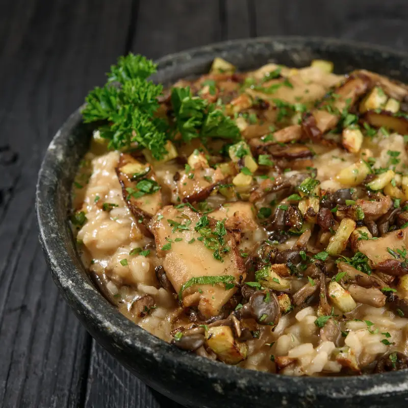 RISOTO DE COGUMELOS E FUNGHI SECO